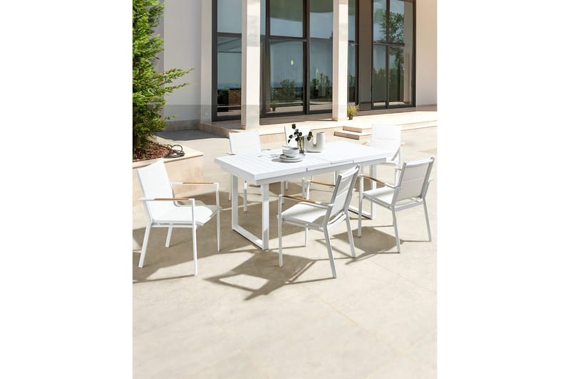 Hagestol sett med 6 Busseto - Hvit - Hagemøbler & utemiljø - Balkong & terrasse - Balkongmøbler - Balkongstoler