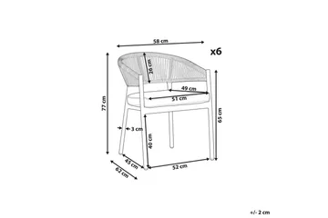 Hagestol sett med 6 Flavia - Hagemøbler & utemiljø - Balkong & terrasse - Balkongmøbler - Balkongstoler