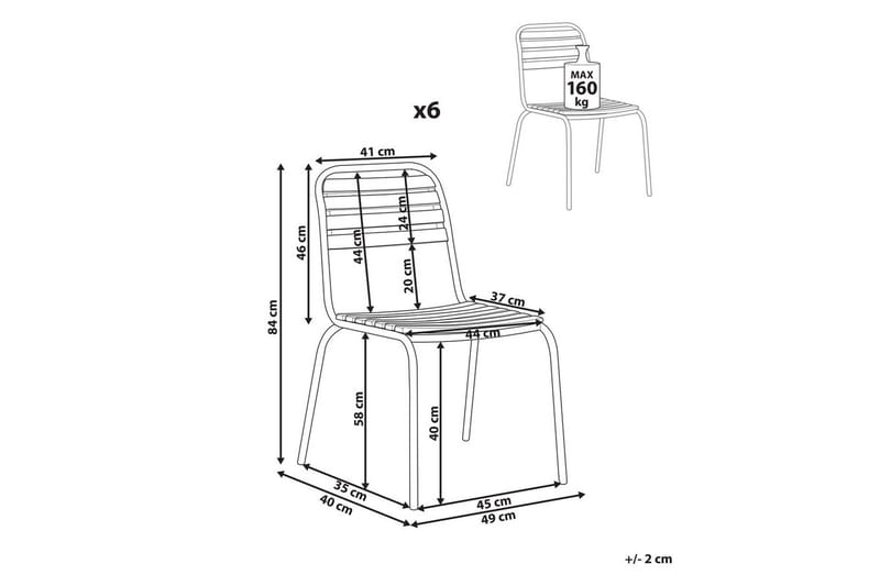 Hagestol sett med 6 Vallese - Hagemøbler & utemiljø - Balkong & terrasse - Balkongmøbler - Balkongstoler