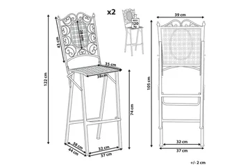 Hagestol sett med to Bormio - Hagemøbler & utemiljø - Balkong & terrasse - Balkongmøbler - Balkongstoler
