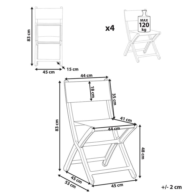 Hagestol Talca 4-pakning - Grå - Hagemøbler & utemiljø - Balkong & terrasse - Balkongmøbler - Balkongstoler