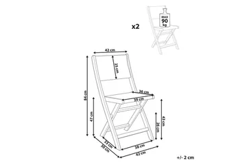 Hagestol Prossedi sett av 2 Grønn/lyst tre - Grønn/lyst tre - Hagemøbler & utemiljø - Balkong & terrasse - Balkongmøbler - Balkongstoler