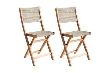 Hagestol Prossedi sett av 2 Beige/lyst tre - Beige/lyst tre - Hagemøbler & utemiljø - Balkong & terrasse - Balkongmøbler - Balkongstoler