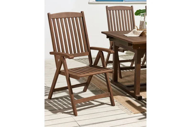 Hopfällbar möbeluppsättning Beliani Amantea Dark wood - Hagemøbler & utemiljø - Balkong & terrasse - Balkongmøbler - Balkongstoler