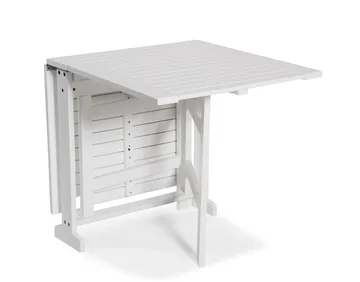 Klaffebord Hillerstorp Åre 70 x 16/76/136 cm - Hvit - Hagemøbler & utemiljø - Balkong & terrasse - Balkongmøbler - Balkongbord