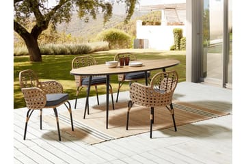 Leamington Lenestol - Natur/Beige/Grå/Sort - Hagemøbler & utemiljø - Balkong & terrasse - Balkongmøbler - Balkongstoler