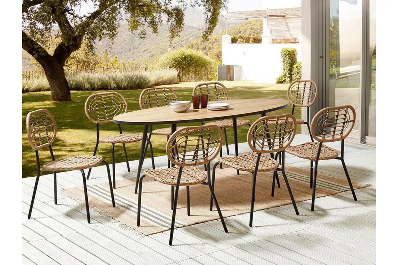 Leamington Spisestol Utendørs - Natur/Beige/Sort - Hagemøbler & utemiljø - Balkong & terrasse - Balkongmøbler - Balkongstoler