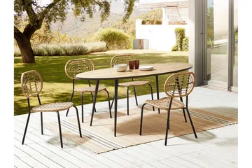 Leamington Spisestol Utendørs - Natur/Beige/Sort - Hagemøbler & utemiljø - Balkong & terrasse - Balkongmøbler - Balkongstoler