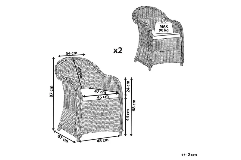 Lenestolsett, 2 stk Susua - Hagemøbler & utemiljø - Balkong & terrasse - Balkongmøbler - Balkongstoler