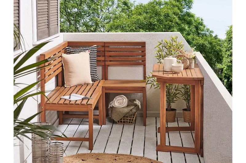 Manuele Balkongbord 110x47 cm - Lysebrun - Hagemøbler & utemiljø - Balkong & terrasse - Balkongmøbler - Balkongbord