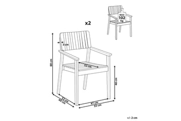 Matstol Beliani Agello set om 2 Light wood - Hagemøbler & utemiljø - Balkong & terrasse - Balkongmøbler - Balkongstoler