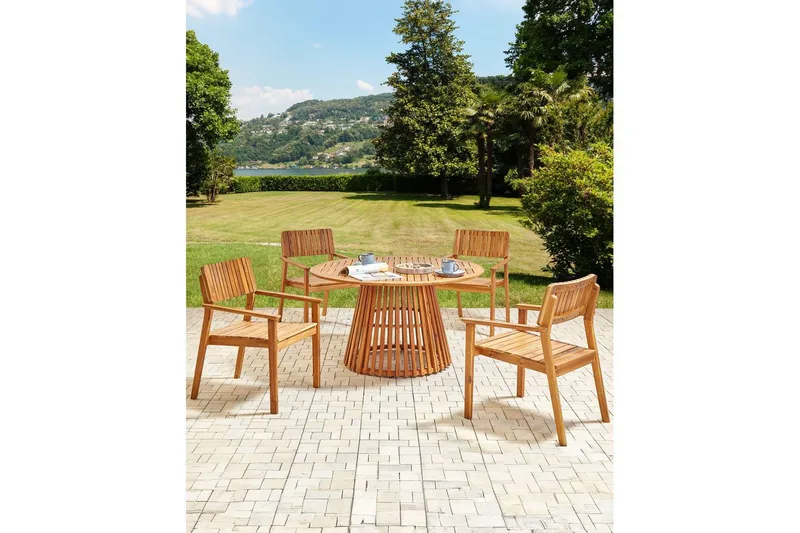 Matstol Beliani Agello set om 4 Light wood - Hagemøbler & utemiljø - Balkong & terrasse - Balkongmøbler - Balkongstoler