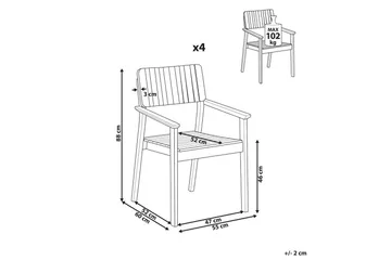 Matstol Beliani Agello set om 4 Light wood - Hagemøbler & utemiljø - Balkong & terrasse - Balkongmøbler - Balkongstoler