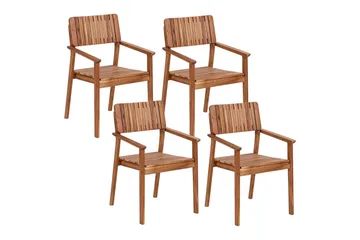 Matstol Beliani Agello set om 4 Light wood - Hagemøbler & utemiljø - Balkong & terrasse - Balkongmøbler - Balkongstoler