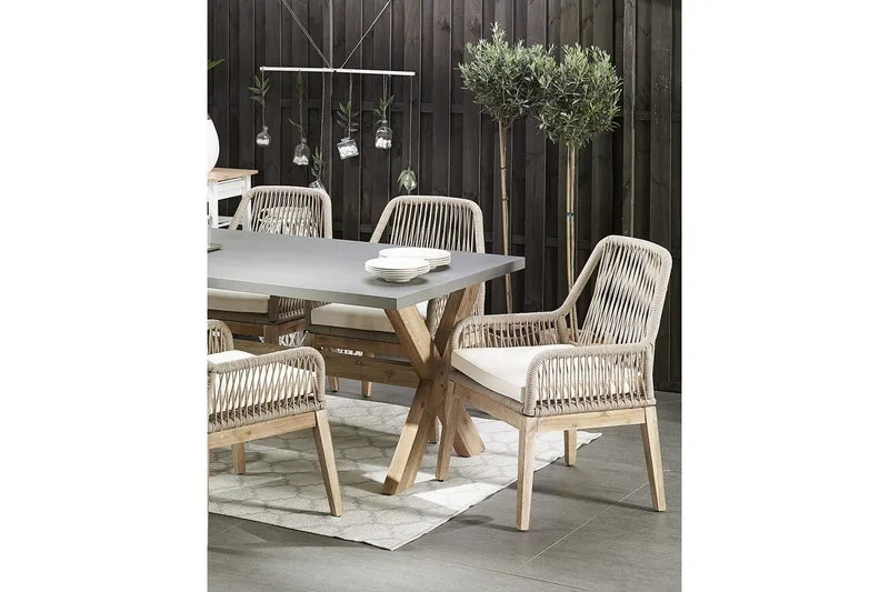 Matstol Beliani Olbia set om 2 Cream white - Hagemøbler & utemiljø - Balkong & terrasse - Balkongmøbler - Balkongstoler