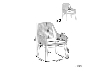 Matstol Beliani Olbia set om 2 Cream white - Hagemøbler & utemiljø - Balkong & terrasse - Balkongmøbler - Balkongstoler
