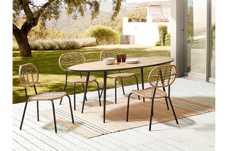 Matstol Utendørs Leamington - Natur/Beige/Sort - Hagemøbler & utemiljø - Balkong & terrasse - Balkongmøbler - Balkongstoler