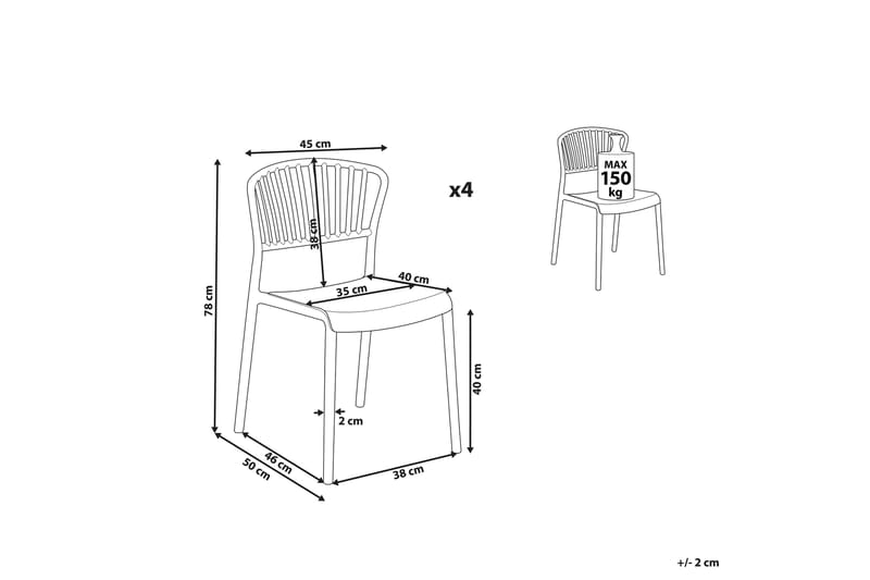 Matstol Utendørs Leverano - Rosa - Hagemøbler & utemiljø - Balkong & terrasse - Balkongmøbler - Balkongstoler