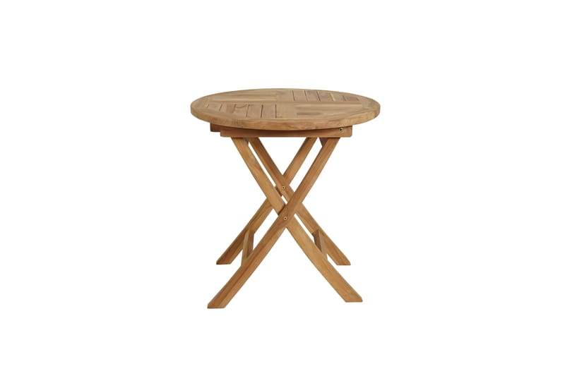 Milano Sammenleggbart bord Ø70 cm - Naturlig Farget Teak - Hagemøbler & utemiljø - Balkong & terrasse - Balkongmøbler - Balkongbord