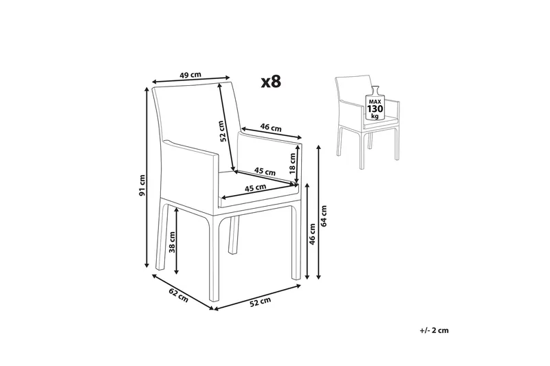 Monteroni Lenestol - Grå/Hvit - Hagemøbler & utemiljø - Balkong & terrasse - Balkongmøbler - Balkongstoler