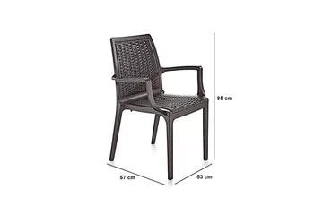 Omber Armstol Utomhus - Mørkebrun - Hagemøbler & utemiljø - Balkong & terrasse - Balkongmøbler - Balkongstoler