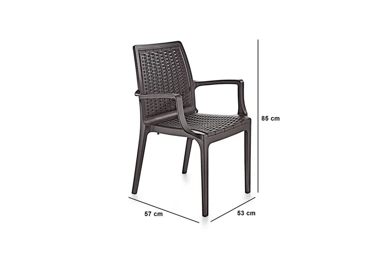 Omber Armstol Utomhus - Mørkebrun - Hagemøbler & utemiljø - Balkong & terrasse - Balkongmøbler - Balkongstoler