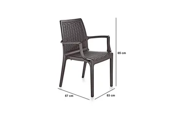 Omber Armstol Utomhus - Mørkebrun - Hagemøbler & utemiljø - Balkong & terrasse - Balkongmøbler - Balkongstoler