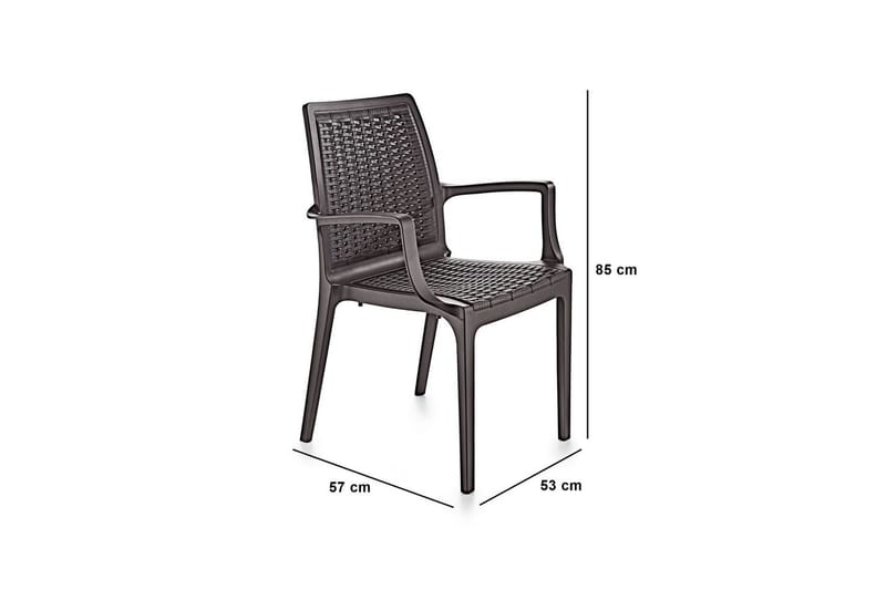 Omber Armstol Utomhus - Mørkebrun - Hagemøbler & utemiljø - Balkong & terrasse - Balkongmøbler - Balkongstoler