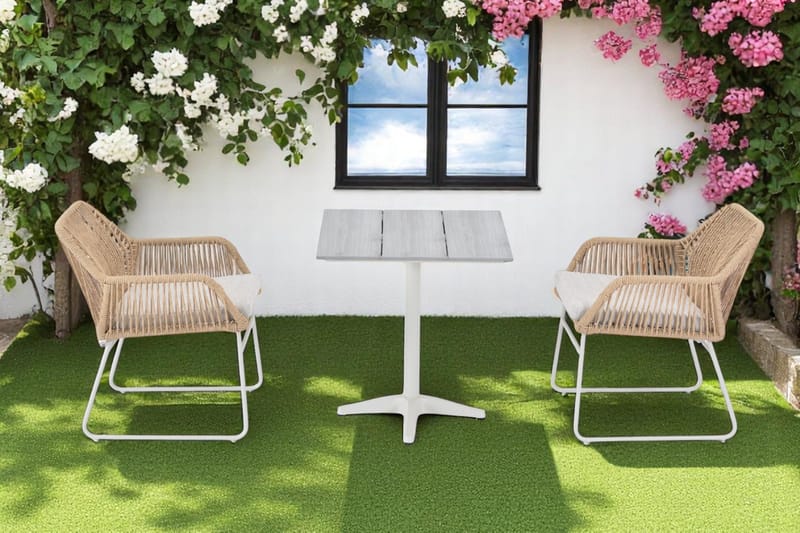 Palermo Bistrobord 70×70 cm - Grå/Beige - Hagemøbler & utemiljø - Balkong & terrasse - Balkongmøbler - Balkongbord