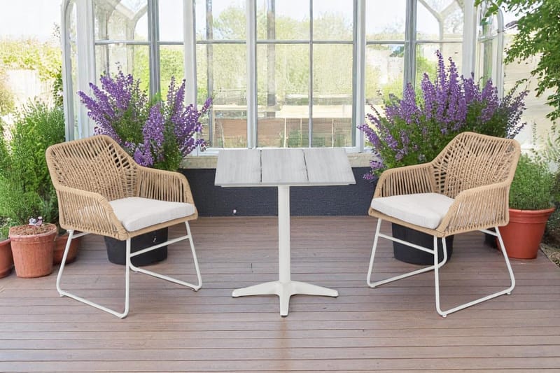 Palermo Bistrobord 70×70 cm - Grå/Beige - Hagemøbler & utemiljø - Balkong & terrasse - Balkongmøbler - Balkongbord
