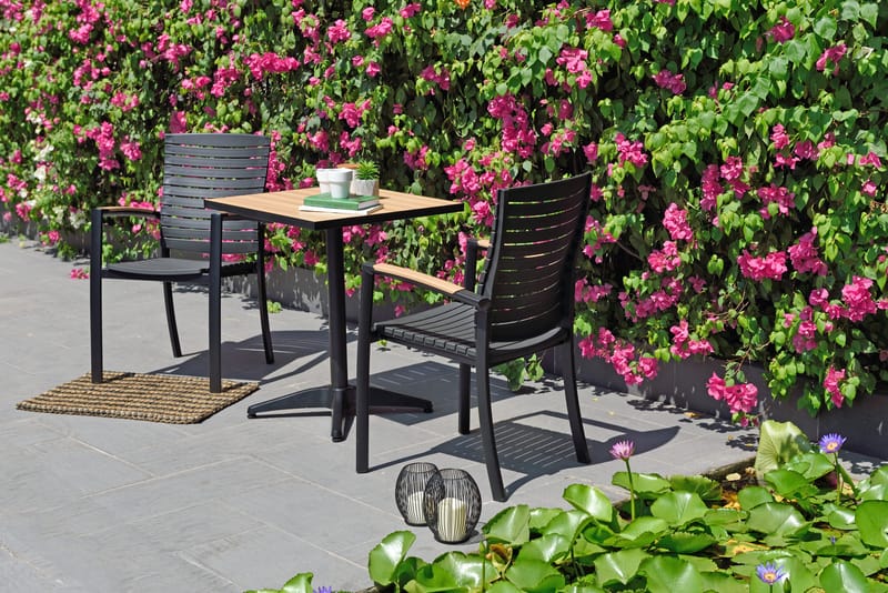 Panama Utebord Bistro 64 cm - Tre/Svart - Hagemøbler & utemiljø - Balkong & terrasse - Balkongmøbler - Balkongbord