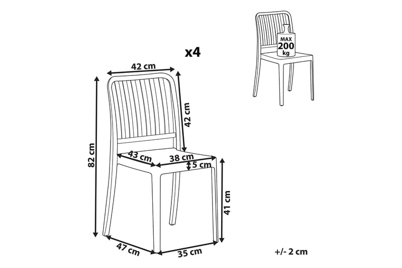 Pesaro Spisestol Utendørs - Hvit - Hagemøbler & utemiljø - Balkong & terrasse - Balkongmøbler - Balkongstoler