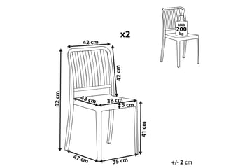Pesaro Spisestol Utendørs - Hvit - Hagemøbler & utemiljø - Balkong & terrasse - Balkongmøbler - Balkongstoler