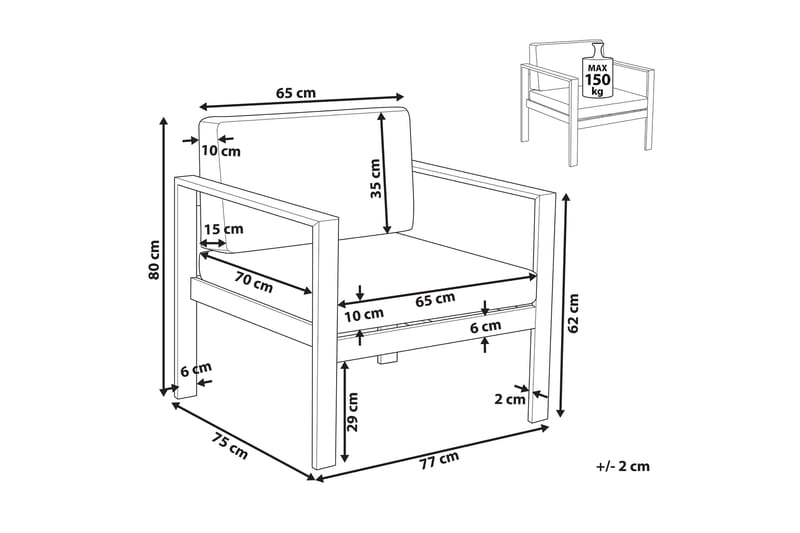Racale Lenestol - Lysegrå - Hagemøbler & utemiljø - Balkong & terrasse - Balkongmøbler - Balkongstoler