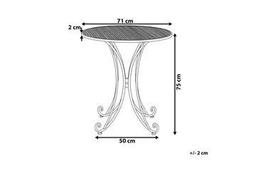 Runt bord Beliani Cilento Grey - Hagemøbler & utemiljø - Balkong & terrasse - Balkongmøbler - Balkongbord