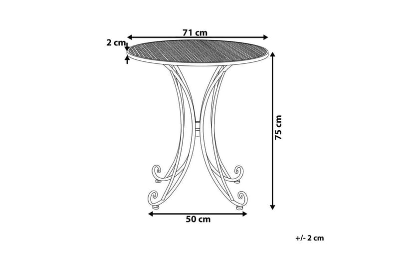 Runt bord Beliani Cilento Grey - Hagemøbler & utemiljø - Balkong & terrasse - Balkongmøbler - Balkongbord