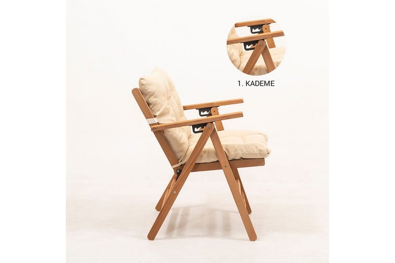 Ruvin Sammenleggbar Stol Utendørs 45x43 cm 89x - Cremehvit - Hagemøbler & utemiljø - Balkong & terrasse - Balkongmøbler - Balkongstoler