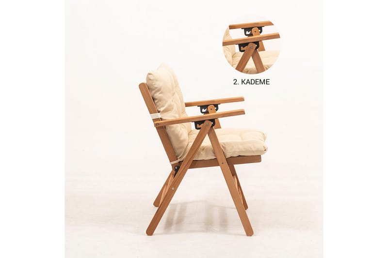 Ruvin Sammenleggbar Stol Utendørs 45x43 cm 89x - Cremehvit - Hagemøbler & utemiljø - Balkong & terrasse - Balkongmøbler - Balkongstoler