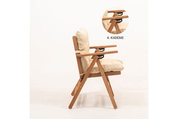 Ruvin Sammenleggbar Stol Utendørs 45x43 cm 89x - Cremehvit - Hagemøbler & utemiljø - Balkong & terrasse - Balkongmøbler - Balkongstoler