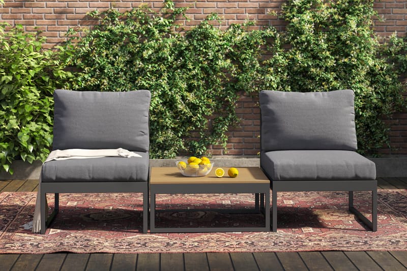 Samira Caféset Utendørs - Grå - Hagemøbler & utemiljø - Balkong & terrasse - Balkongmøbler - Balkongstoler