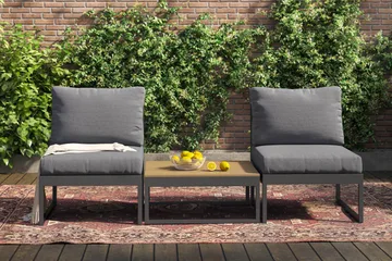 Samira Caféset Utendørs - Grå - Hagemøbler & utemiljø - Hagegruppe - Cafemøbler & cafesett