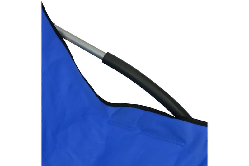 Sammenleggbare strandstoler 2 stk blå stoff - Blå - Balkongstoler - Strandstol - Strandstoler & campingstoler