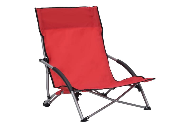 Sammenleggbare strandstoler 2 stk röd stoff - Röd - Strandstoler & campingstoler - Strandstol - Balkongstoler