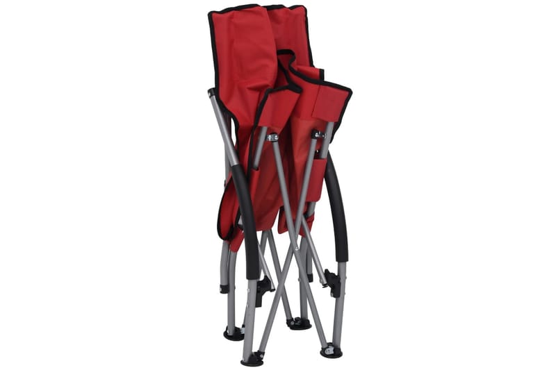 Sammenleggbare strandstoler 2 stk röd stoff - Röd - Balkongstoler - Strandstol - Strandstoler & campingstoler