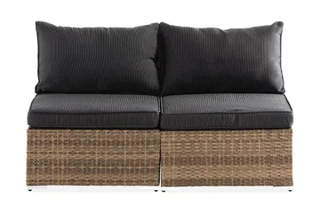 Wisconsin Premium Loungesofa uten Armstøtte 2-seters - Kunstrotting/Sand/Svart - Hagemøbler & utemiljø - Balkong & terrasse - Balkongmøbler - Balkongsofa