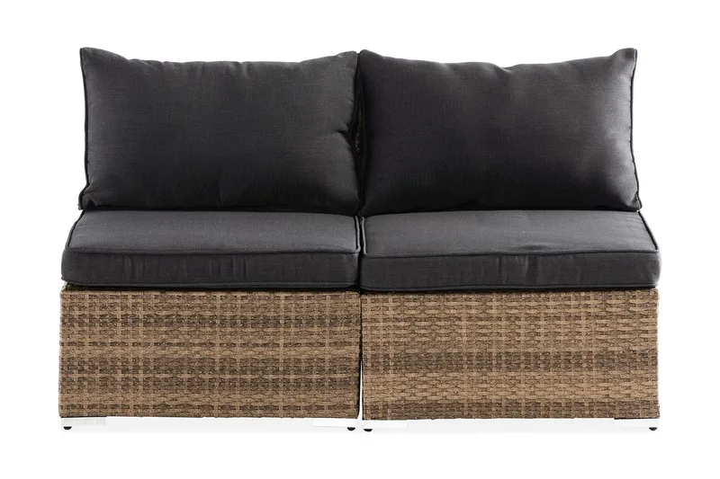 Wisconsin Premium Loungesofa uten Armstøtte 2-seters, Kunstrotting/Sand/Svart