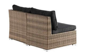 Wisconsin Premium Loungesofa uten Armstøtte 2-seters - Kunstrotting/Sand/Svart - Hagemøbler & utemiljø - Balkong & terrasse - Balkongmøbler - Balkongsofa