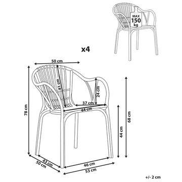 Spisestol Andora 4-pakning - Hagemøbler & utemiljø - Balkong & terrasse - Balkongmøbler - Balkongstoler