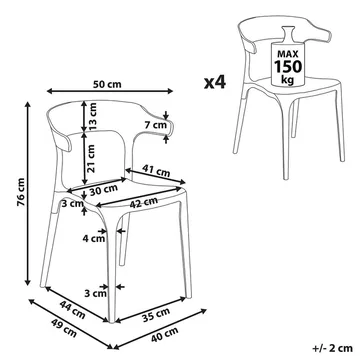 Spisestol Gubbio 4-pakning - Grønn - Hagemøbler & utemiljø - Balkong & terrasse - Balkongmøbler - Balkongstoler