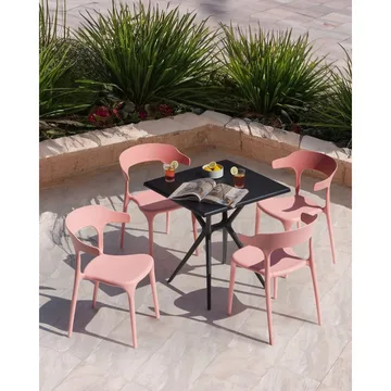Spisestol Gubbio 4-pakning - Rosa - Hagemøbler & utemiljø - Balkong & terrasse - Balkongmøbler - Balkongstoler